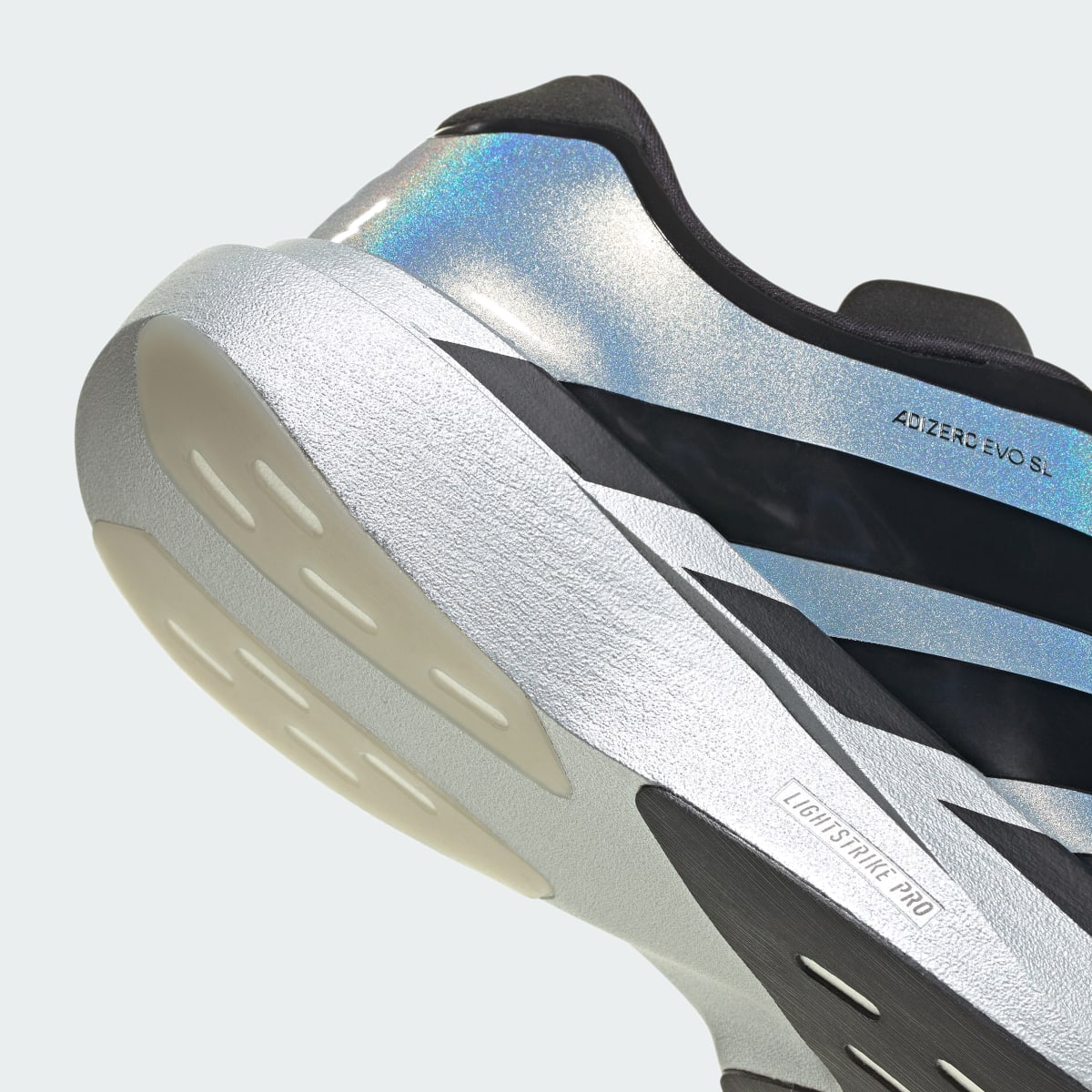Adidas Men's Adizero EVO SL ZIP Shoes - Silver Metallic / Core Black / Halo Silver - Image 7