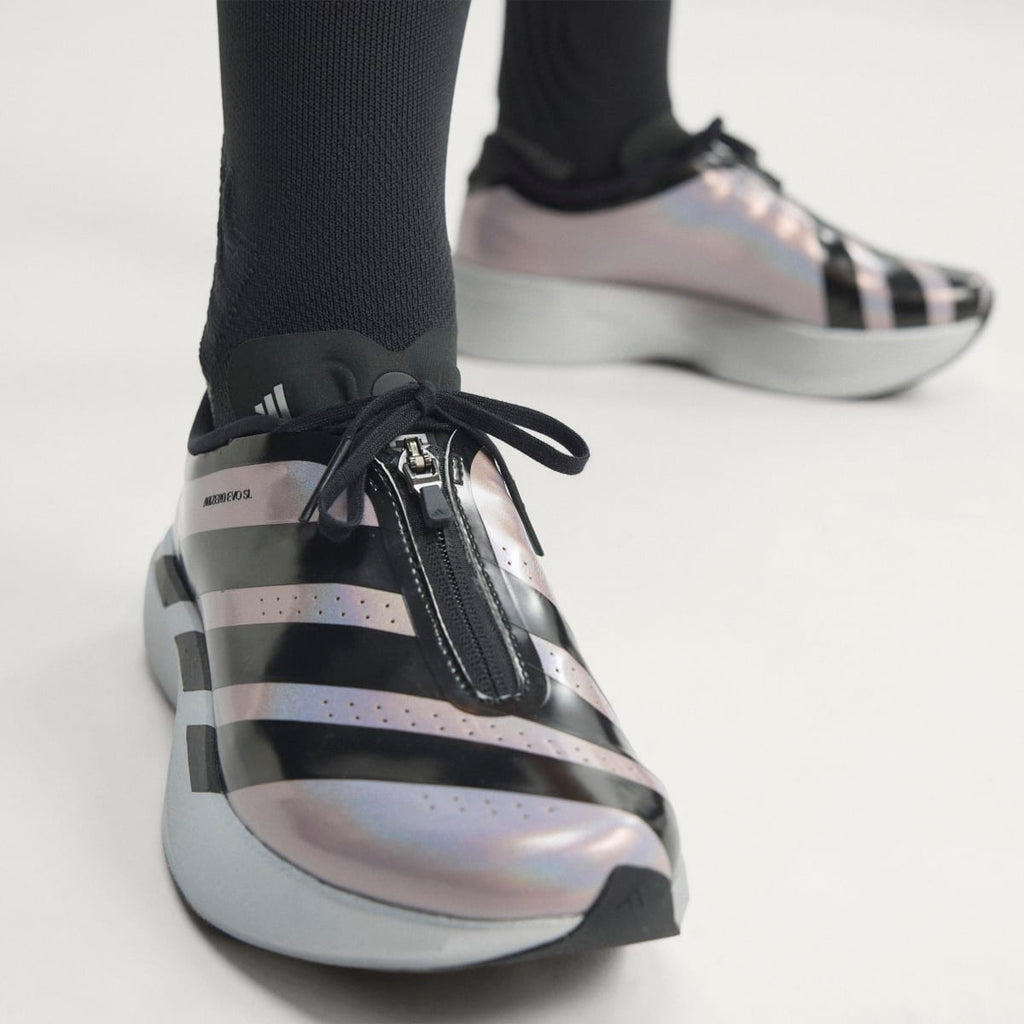 Adidas Women's Adizero EVO SL ZIP Shoes - Silver Metallic / Core Black / Halo Silver - Image 2
