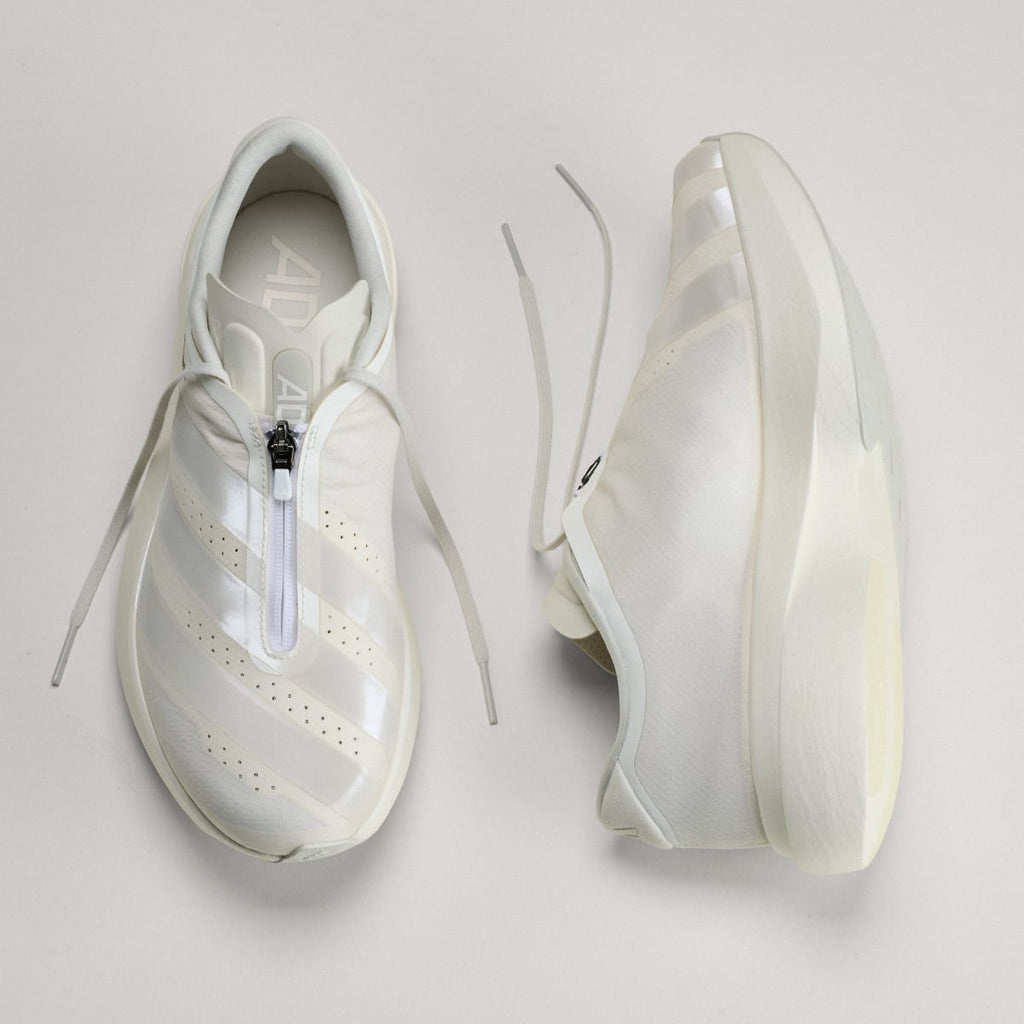 Adidas Men's Adizero EVO SL Zip Running Shoes - Core White / Zero Metalic / Orbit Grey - Image 3