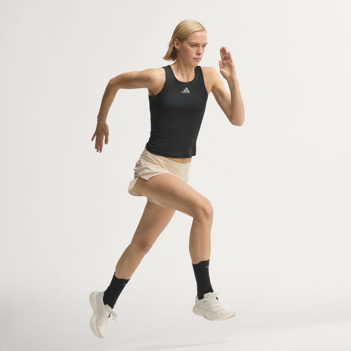 Adidas Women's Adizero EVO SL Zip Running Shoes - Core White / Zero Metalic / Orbit Grey - Image 10