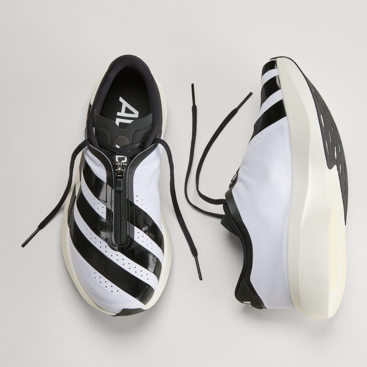 Adidas Women's Adizero EVO SL Zip Running Shoes - Cloud White / Core Black / Silver Metallic - Image 4