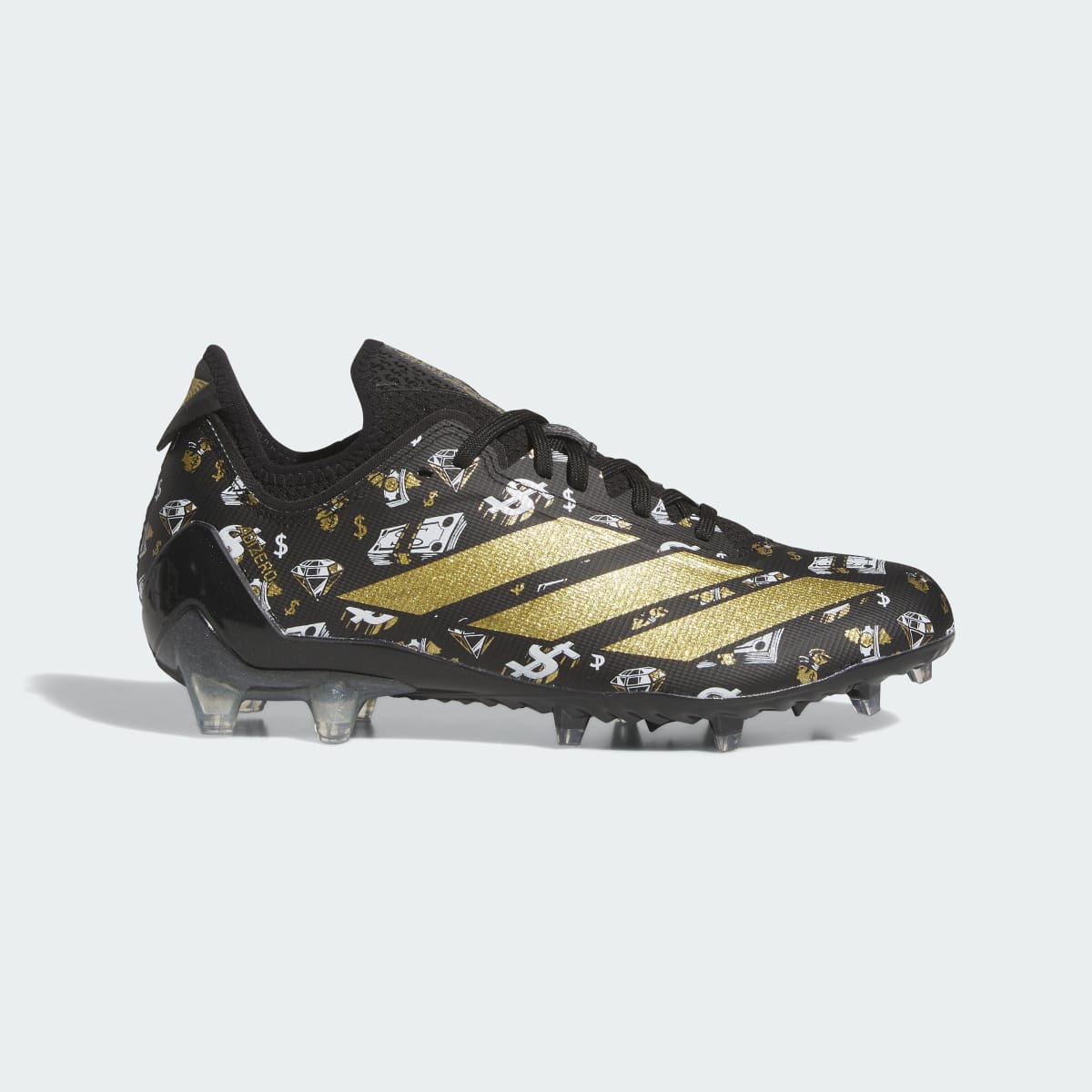 Adidas Women's Adizero Electric.1 II Play Money Football Cleats - Core Black / Gold Metallic / Cloud White - Image 1