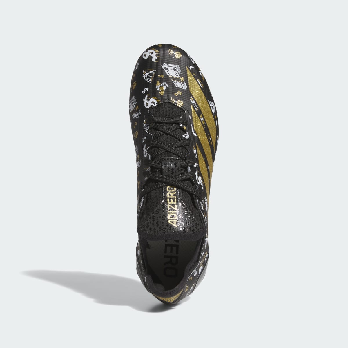 Adidas Women's Adizero Electric.1 II Play Money Football Cleats - Core Black / Gold Metallic / Cloud White - Image 2