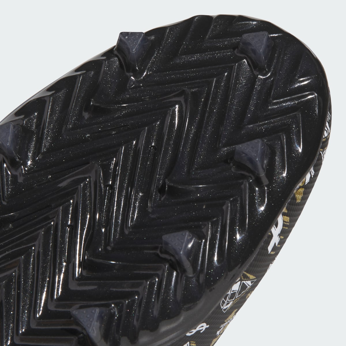 Adidas Men's Adizero Electric.1 II Play Money Football Cleats - Core Black / Gold Metallic / Cloud White - Image 8