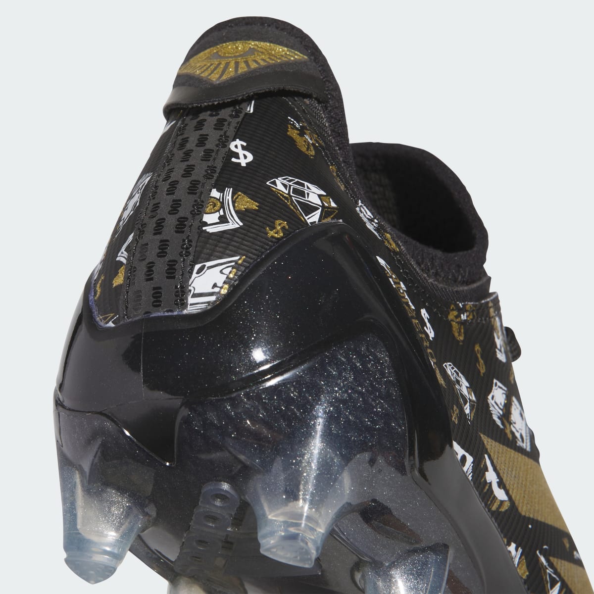 Adidas Men's Adizero Electric.1 II Play Money Football Cleats - Core Black / Gold Metallic / Cloud White - Image 9