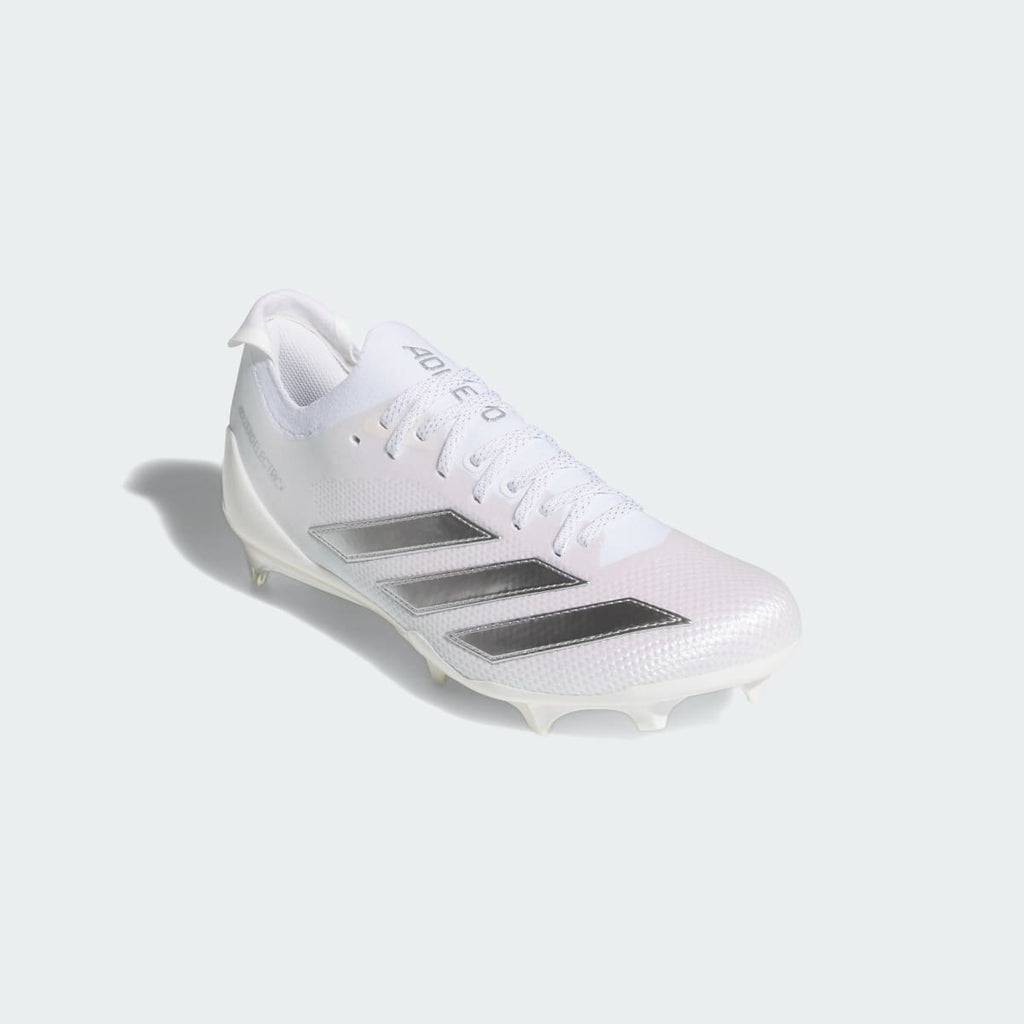 Adidas Men's Adizero Electric+ II Football Cleats - Cloud White / Cloud White / Silver Metallic - Image 4