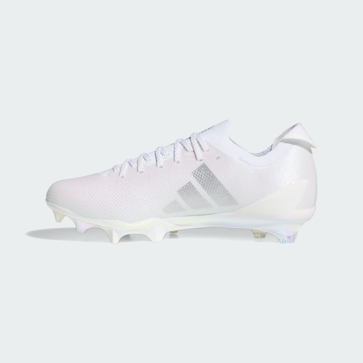 Adidas Men's Adizero Electric+ II Football Cleats - Cloud White / Cloud White / Silver Metallic - Image 6