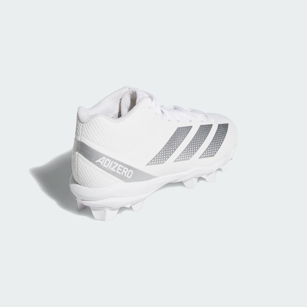 Adidas Kids' Adizero Impact.2 Molded Rubber Football Cleats Kids - Cloud White / Silver Metallic / Cloud White - Image 5