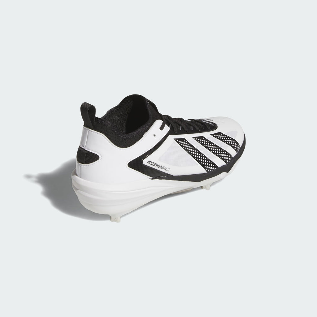 Adidas Men's Adizero Impact 3.0 BSB Cleats - Cloud White / Core Black / Core Black - Image 5
