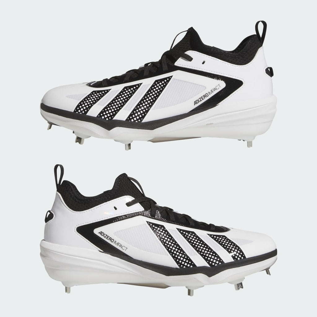 Adidas Men's Adizero Impact 3.0 BSB Cleats - Cloud White / Core Black / Core Black - Image 7