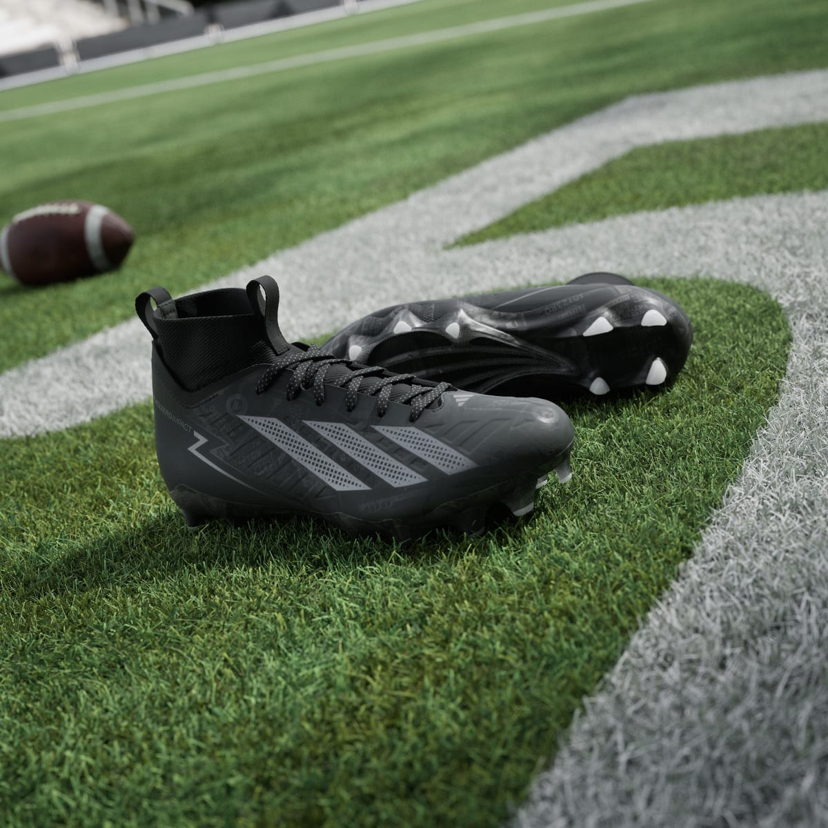 Adidas Women's Adizero Impact II Currency Neutral Football Cleats - Core Black / Iron Metallic / Core Black - Image 5
