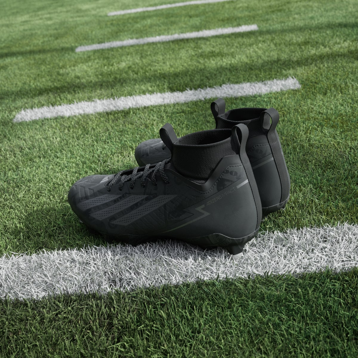 Adidas Men's Adizero Impact II Currency Neutral Football Cleats - Core Black / Iron Metallic / Core Black - Image 6