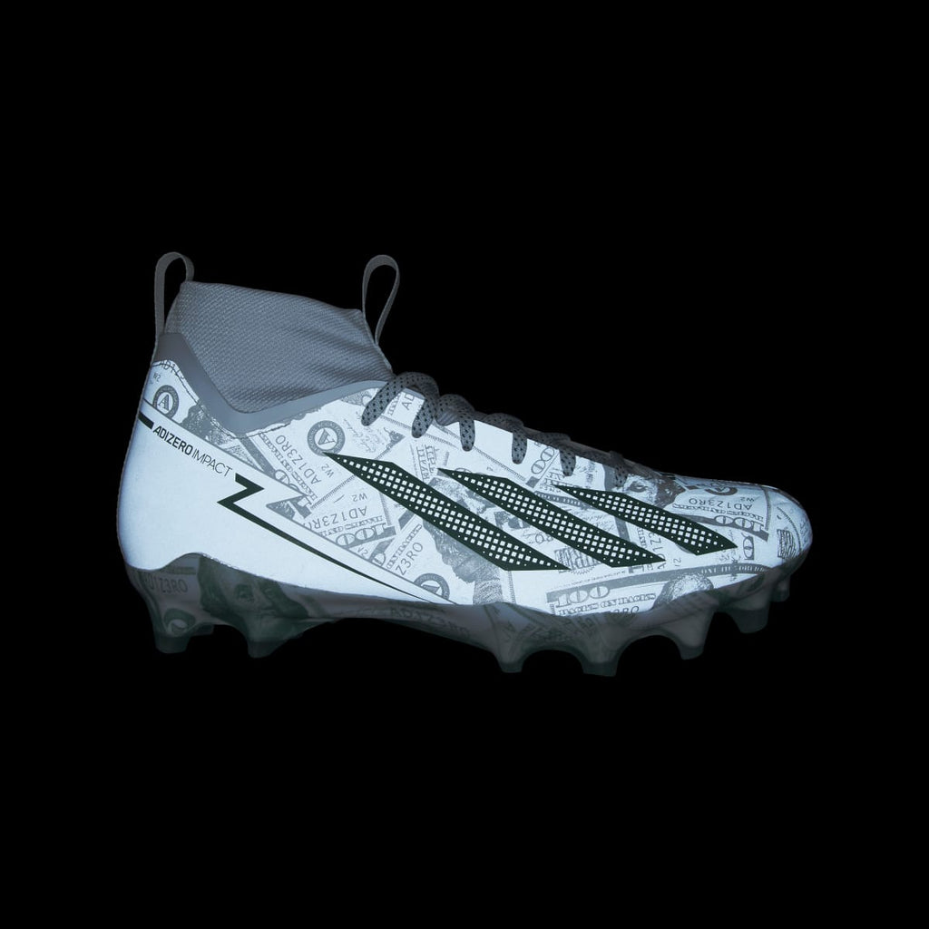 Adidas Women's Adizero Impact II Currency Neutral Football Cleats - Cloud White / Dark Green / Cloud White - Image 2