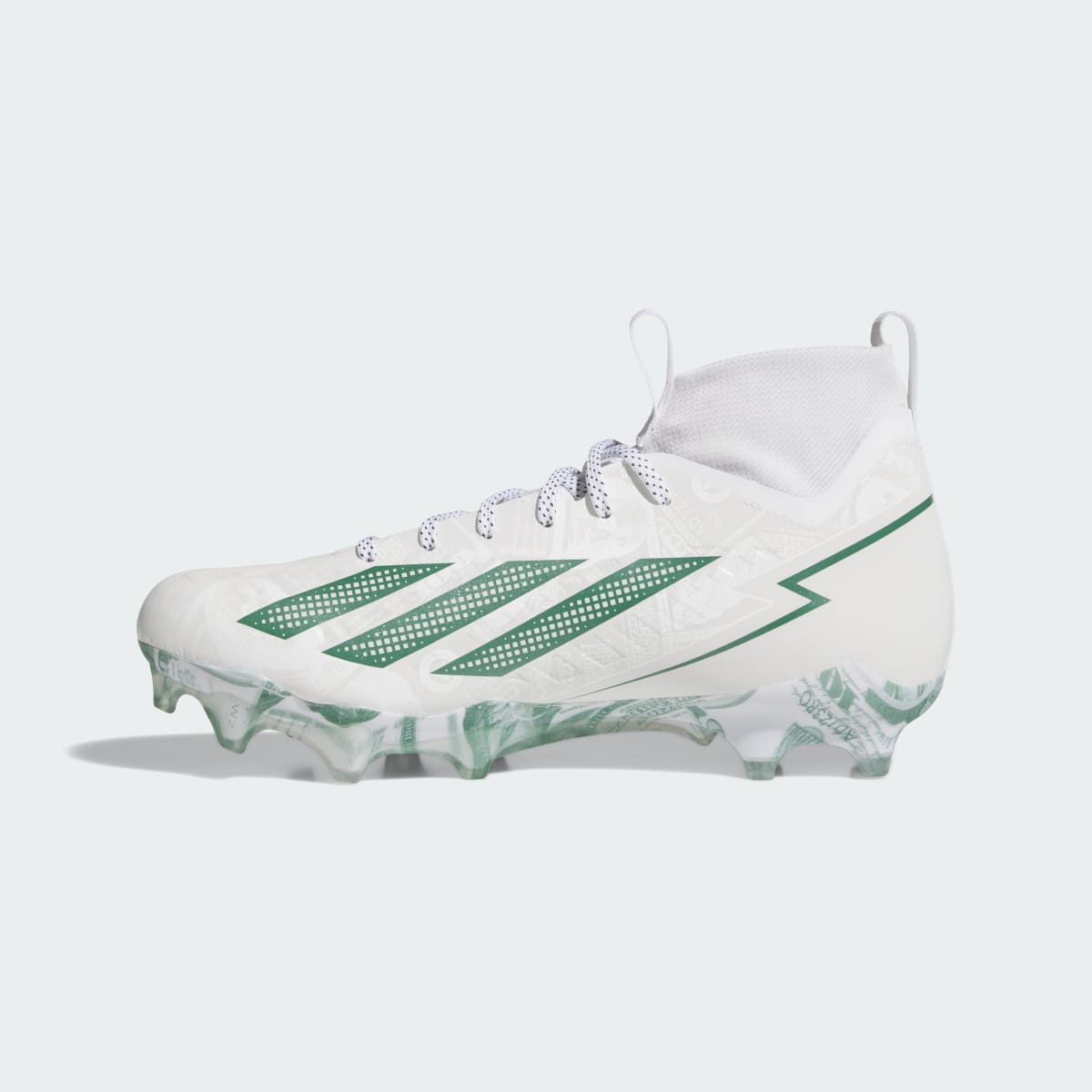 Adidas Women's Adizero Impact II Currency Neutral Football Cleats - Cloud White / Dark Green / Cloud White - Image 7