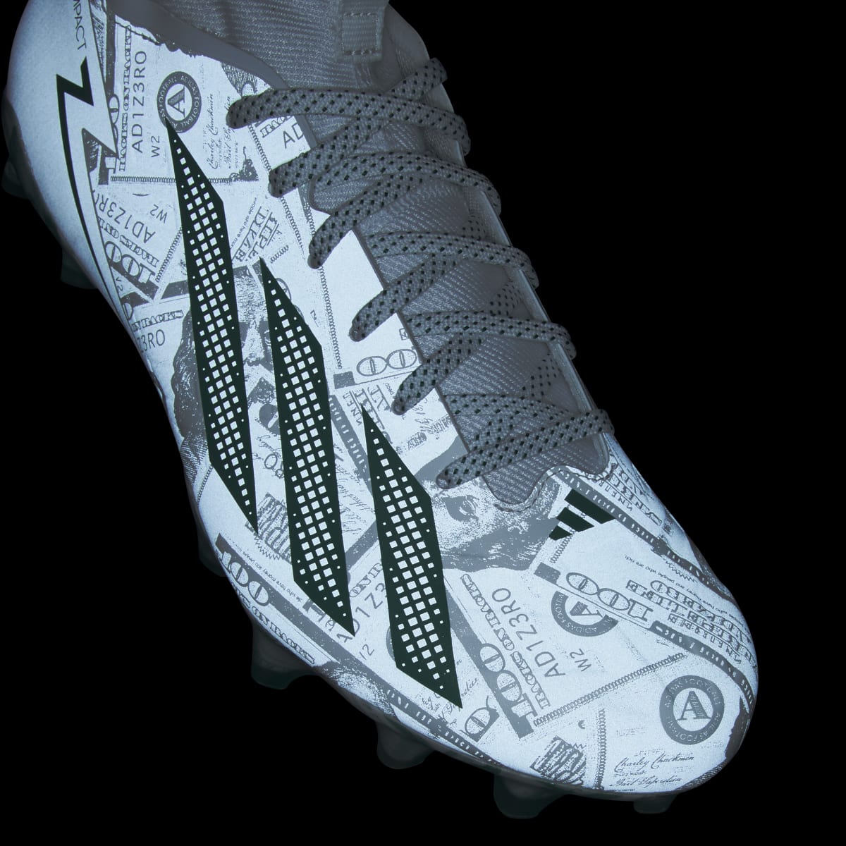 Adidas Women's Adizero Impact II Currency Neutral Football Cleats - Cloud White / Dark Green / Cloud White - Image 8