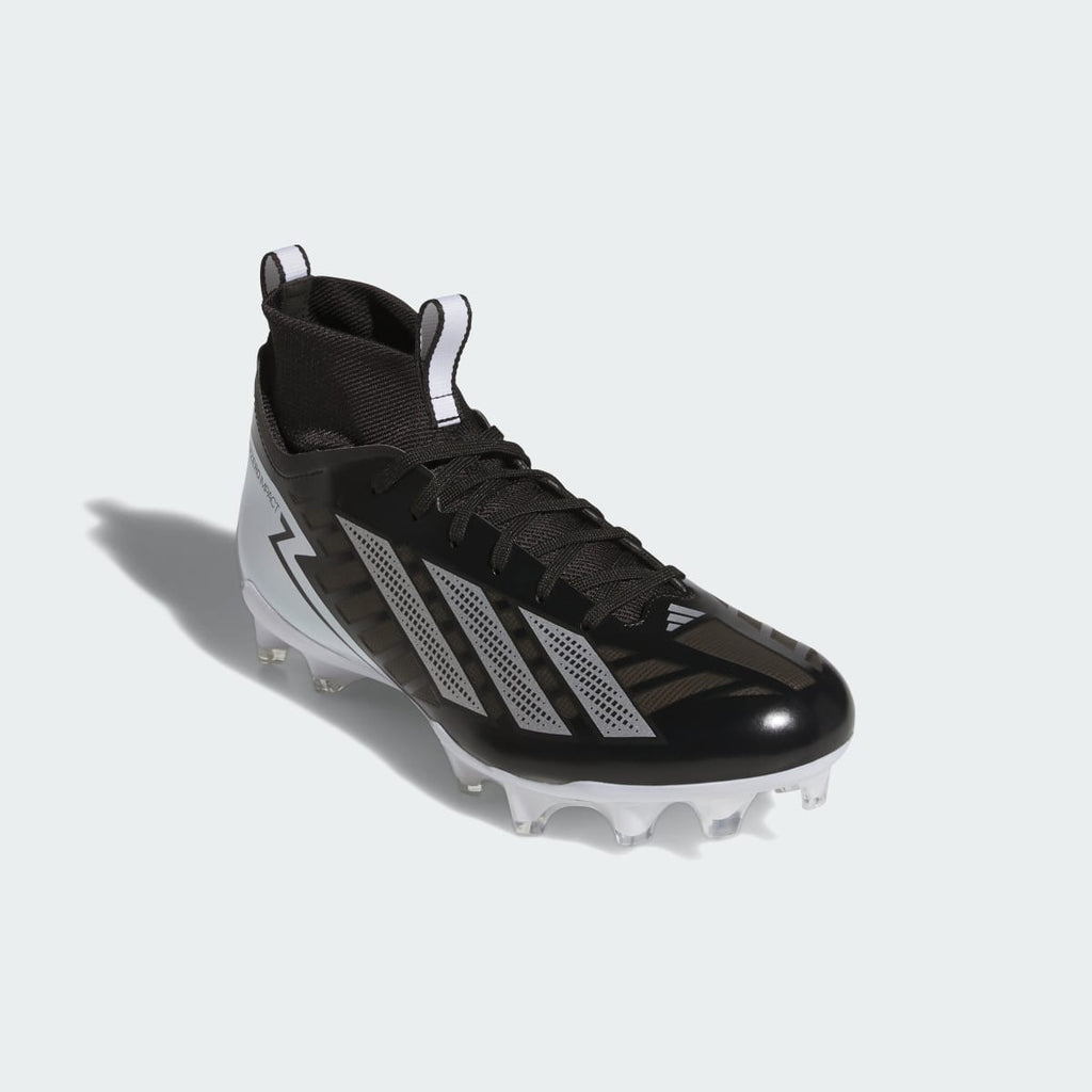 Adidas Men's Adizero Impact II Football Cleats - Core Black / Silver Metallic / Cloud White - Image 4
