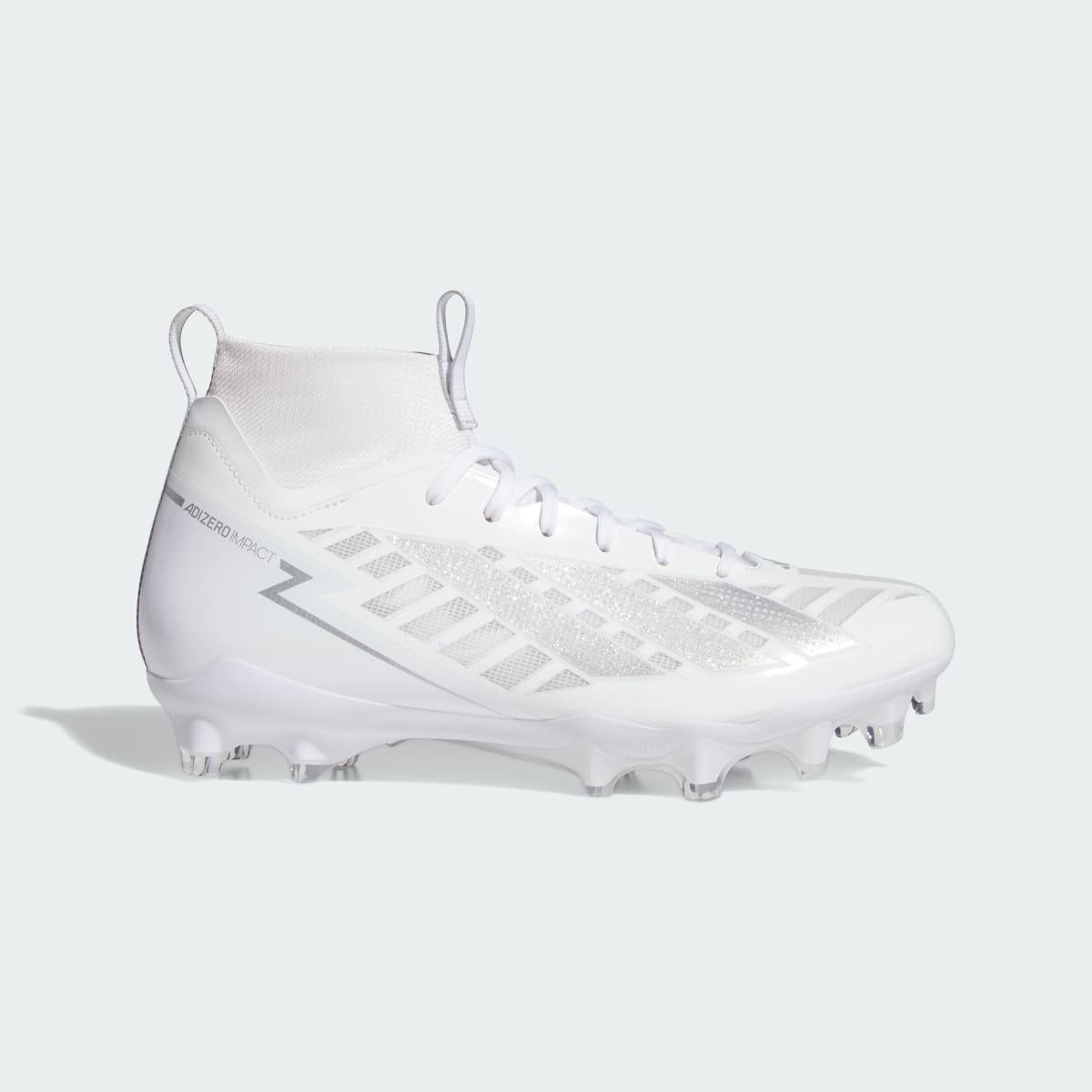 Adidas Women's Adizero Impact II Football Cleats - Cloud White / Silver Metallic / Cloud White - Image 1