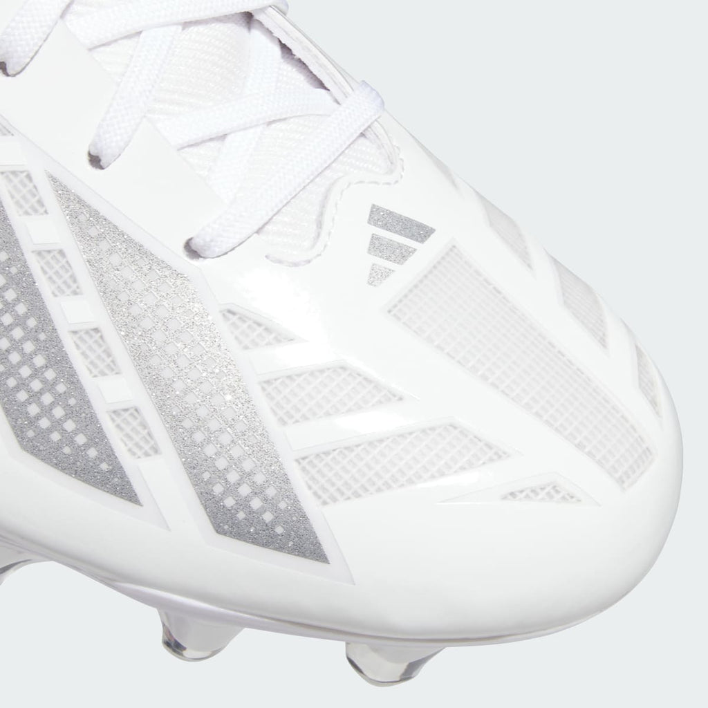 Adidas Women's Adizero Impact II Football Cleats - Cloud White / Silver Metallic / Cloud White - Image 7