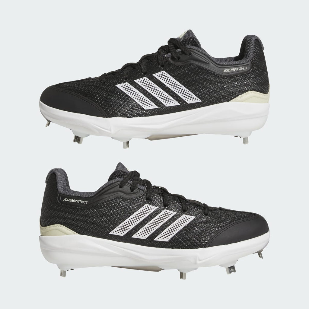 Adidas Women's Adizero Instinct 3.0 Cleats - Core Black / Cloud White / Team Dark Grey - Image 7