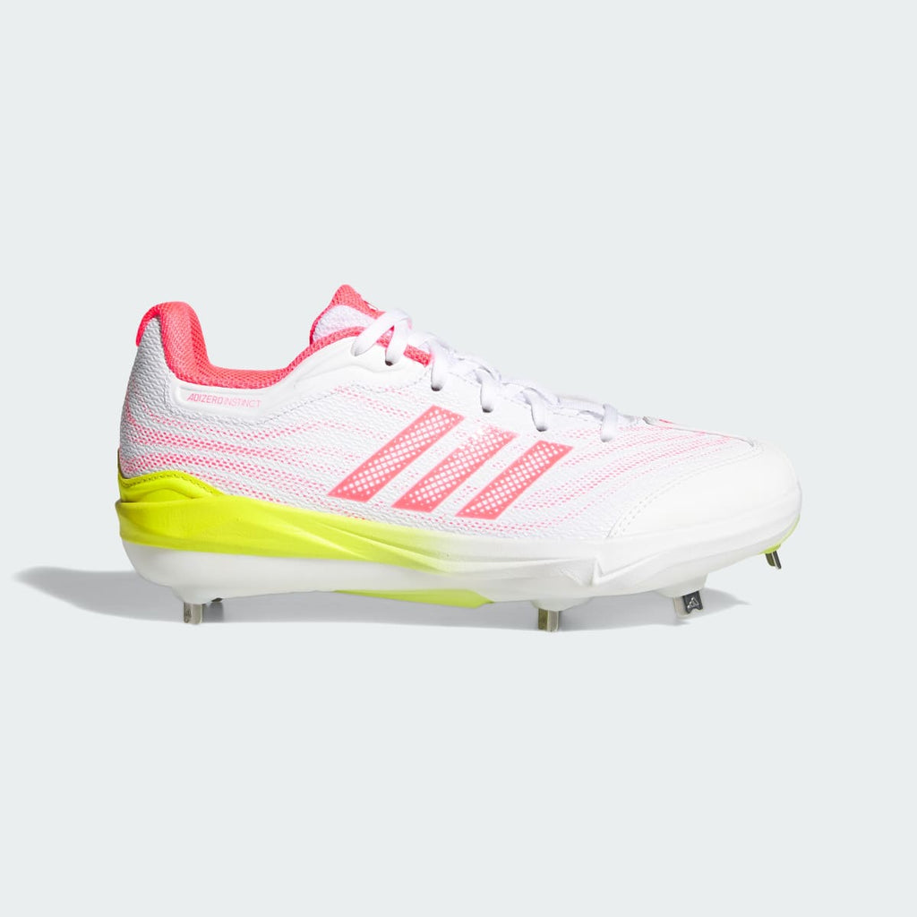 Adidas Women's Adizero Instinct 3.0 Cleats - Cloud White / Solar Turbo / Solar Lemon - Image 1