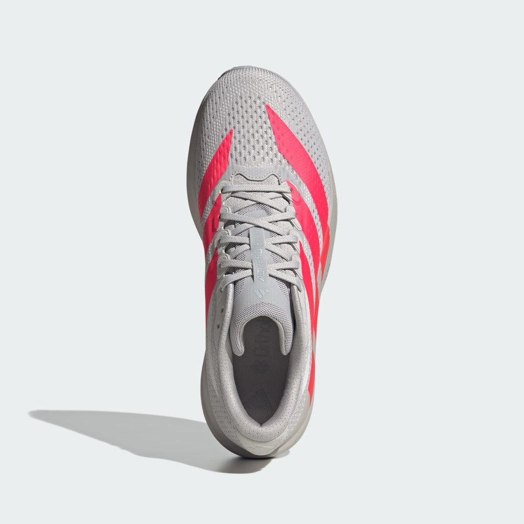 Adidas Men's Adizero Pacer Shoes - Grey Two / Lucid Red / Halo Silver - Image 2