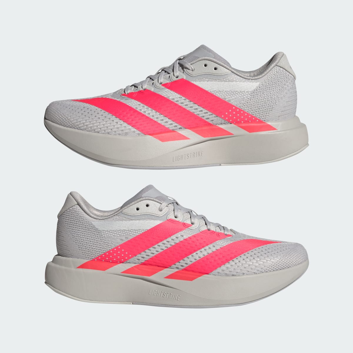 Adidas Men's Adizero Pacer Shoes - Grey Two / Lucid Red / Halo Silver - Image 7
