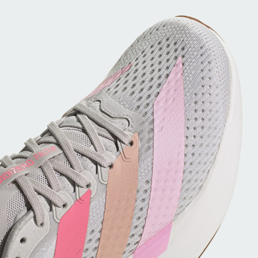 Adidas Women's Adizero Pacer Shoes - Grey One / Bliss Pink / Core White - Image 11