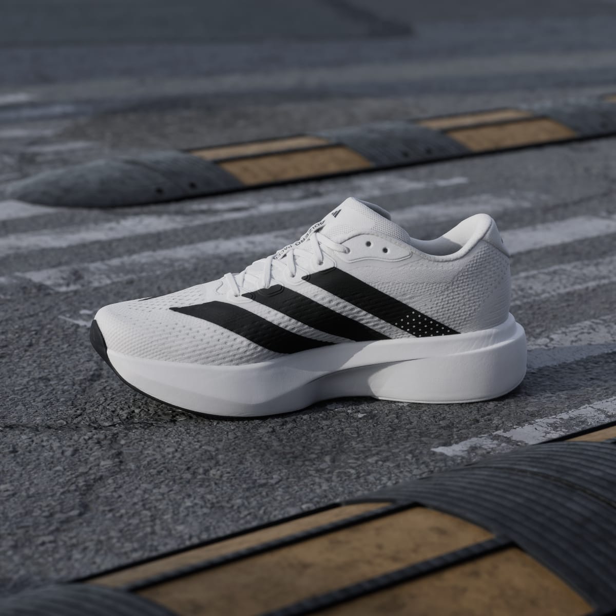 Adidas Men's Adizero Pacer Shoes - Cloud White / Core Black / Crystal White - Image 7