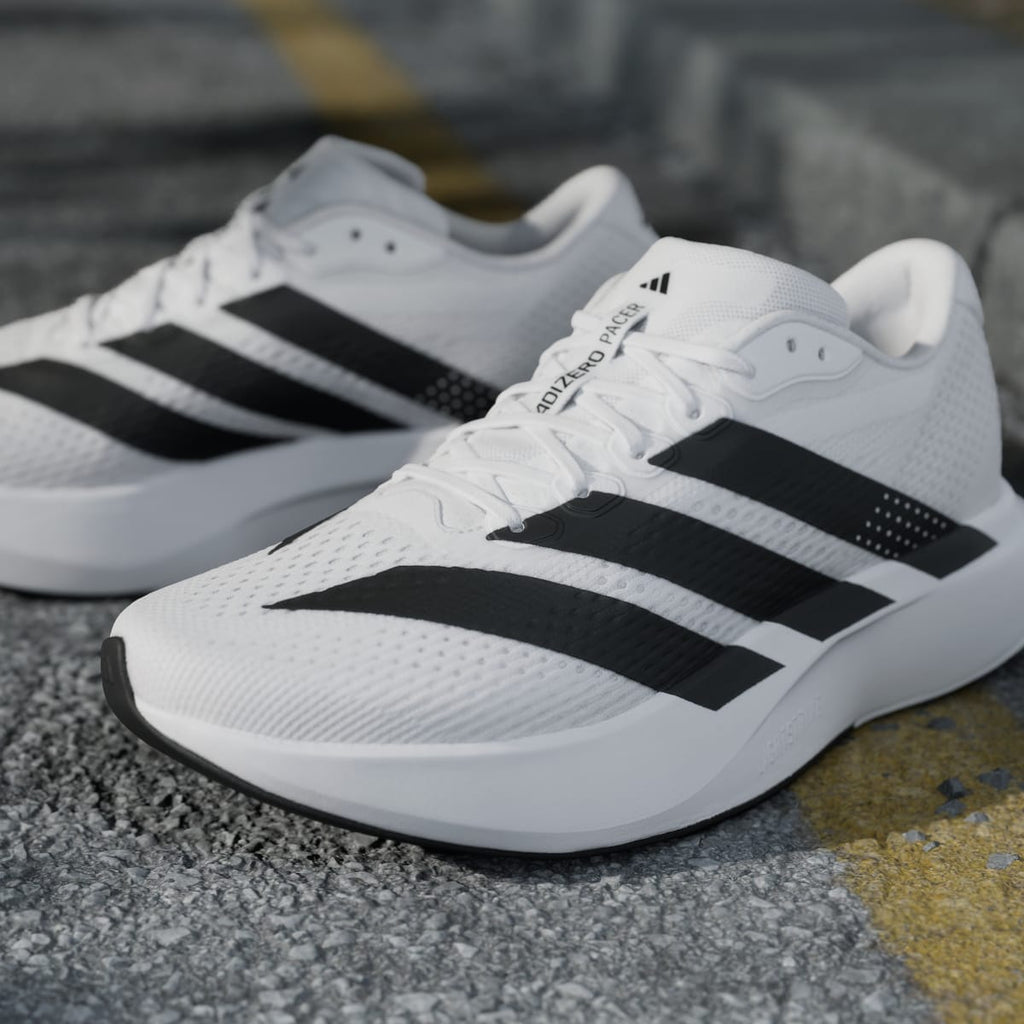Adidas Men's Adizero Pacer Shoes - Cloud White / Core Black / Crystal White - Image 9