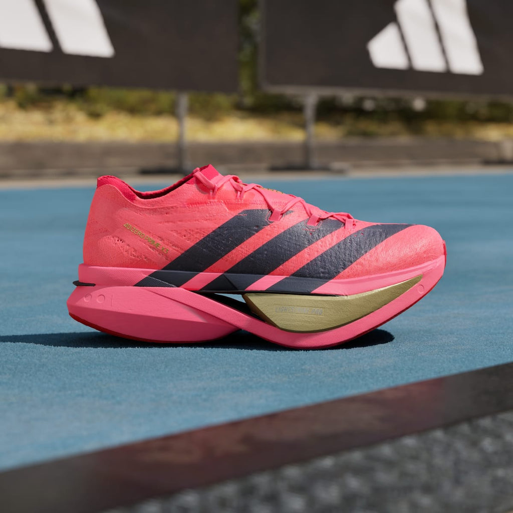 Adidas Men's Adizero Prime X3 Strung Shoes - Solar Turbo / Grey Six / Lucid Red - Image 3