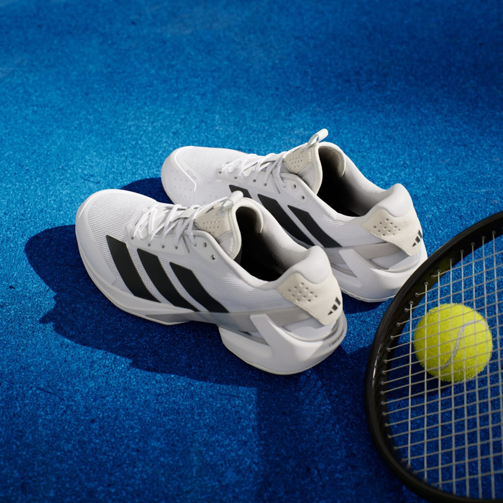 Adidas Men's Adizero Ubersonic 5 Tennis Shoes - Cloud White / Core Black / Silver Metallic - Image 6