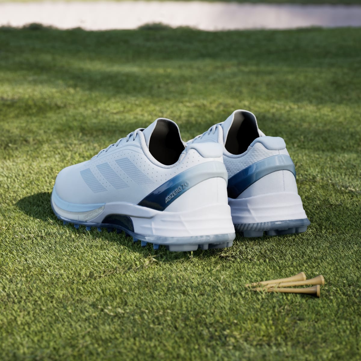Adidas Women's Adizero ZG Spikeless Golf Shoes - Cloud White / Crystal Sky / Dusky Petrol - Image 6