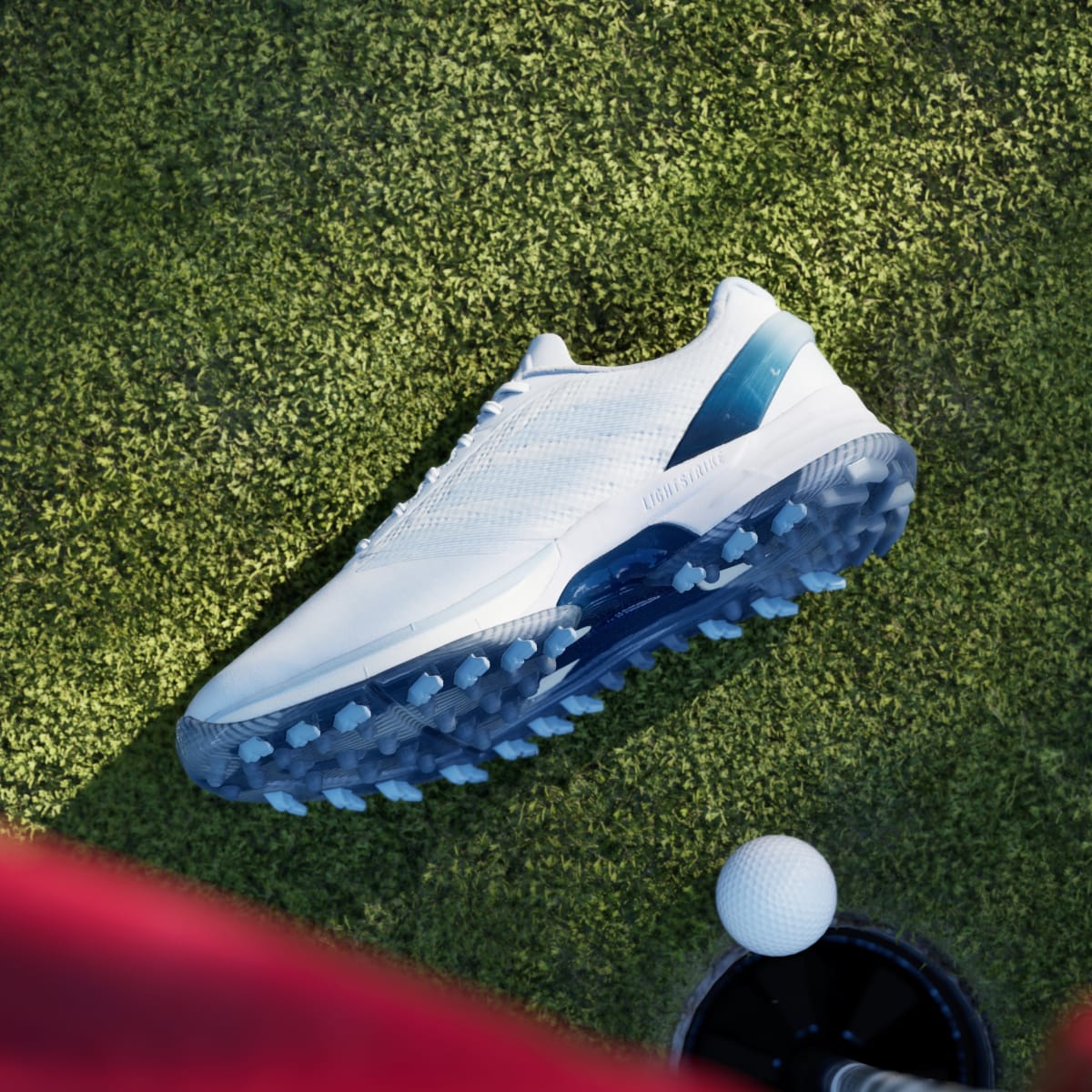 Adidas Women's Adizero ZG Spikeless Golf Shoes - Cloud White / Crystal Sky / Dusky Petrol - Image 7