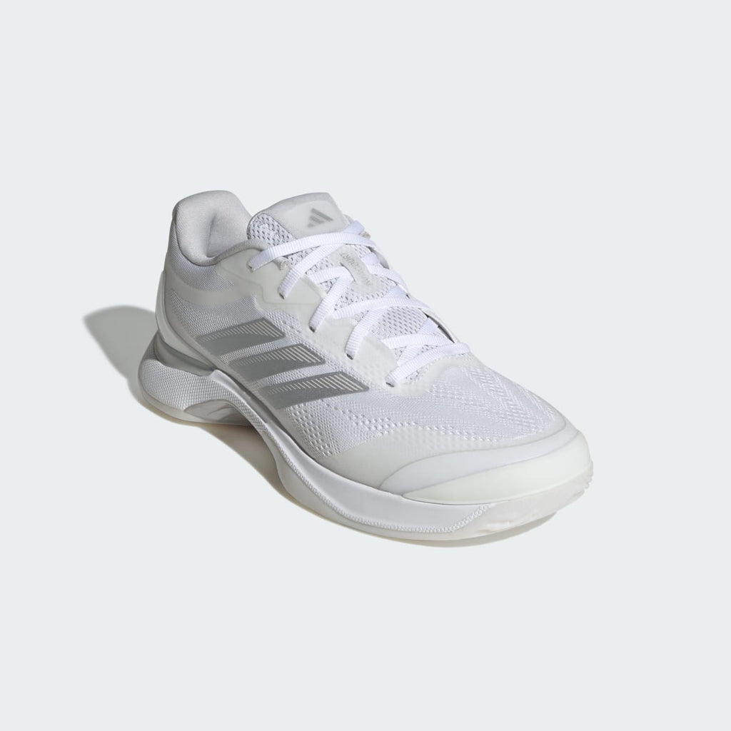 Adidas Women's Avacourt 3 Tennis Shoes - Cloud White / Silver Metallic / Dash Grey - Image 4