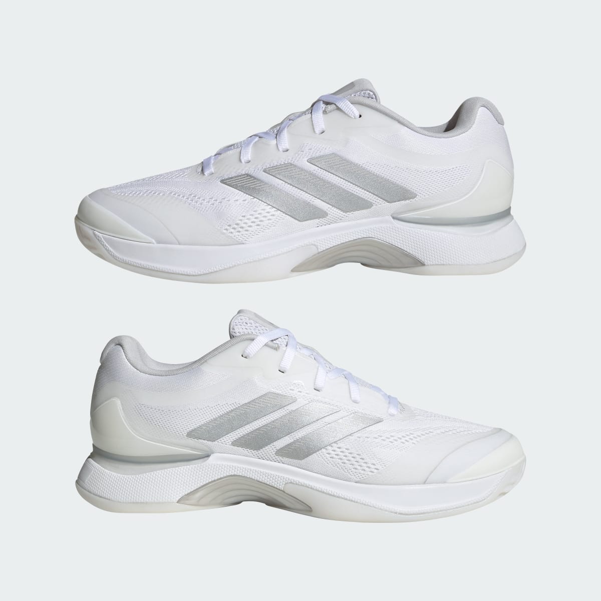 Adidas Women's Avacourt 3 Tennis Shoes - Cloud White / Silver Metallic / Dash Grey - Image 7