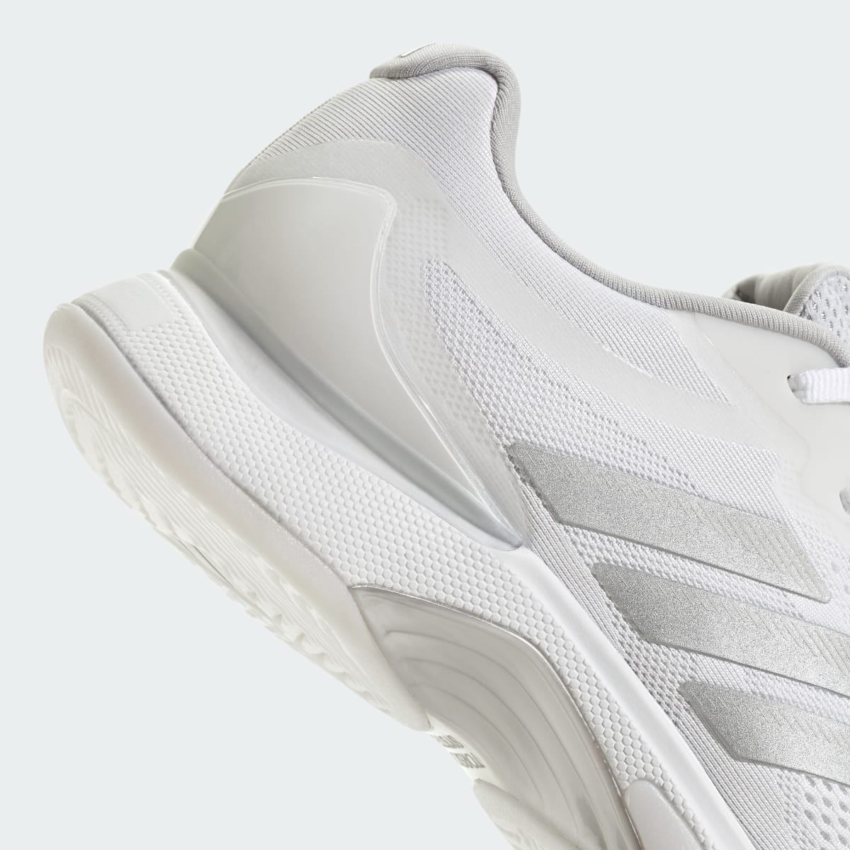 Adidas Women's Avacourt 3 Tennis Shoes - Cloud White / Silver Metallic / Dash Grey - Image 9