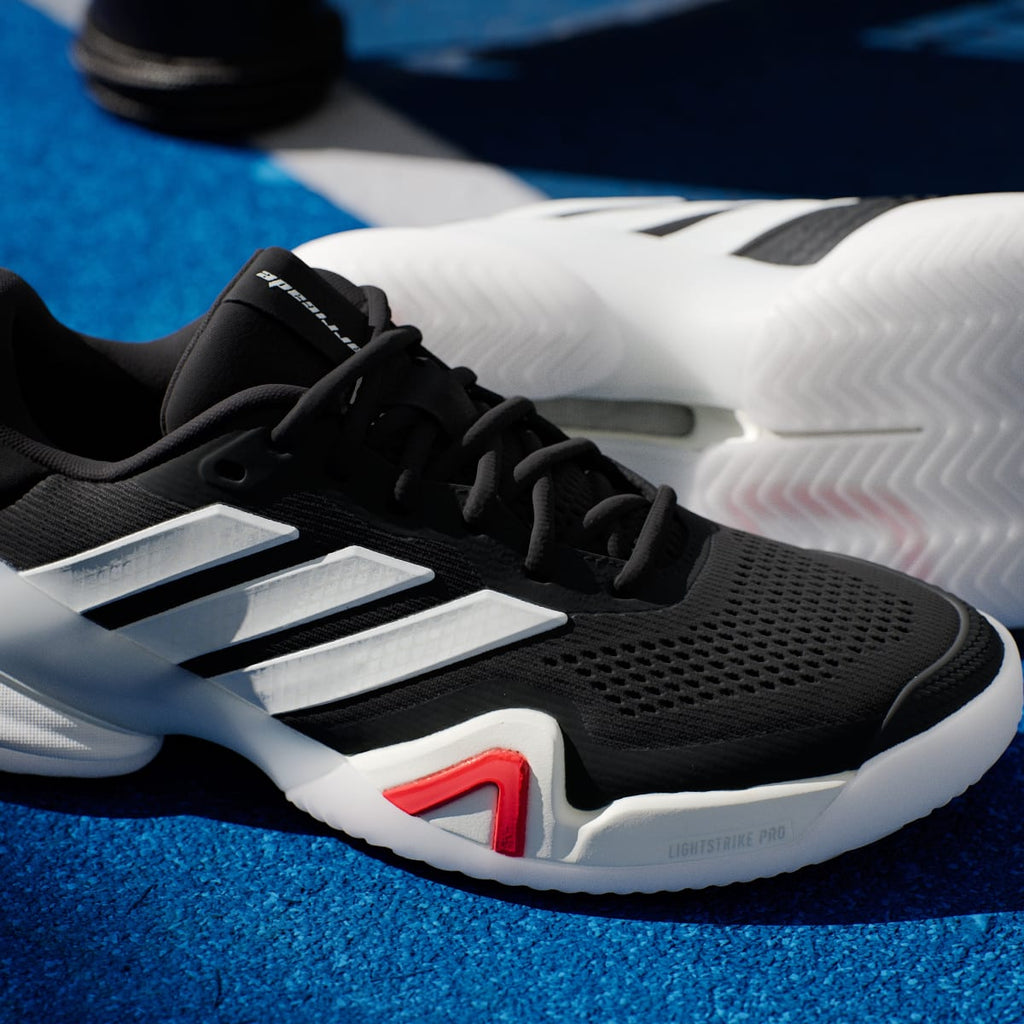 Adidas Men's Barricade 14 Tennis Shoes - Core Black / Zero Metalic / Lucid Red - Image 11