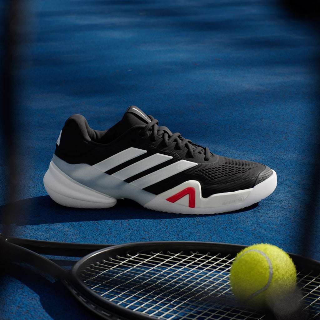 Adidas Men's Barricade 14 Tennis Shoes - Core Black / Zero Metalic / Lucid Red - Image 3