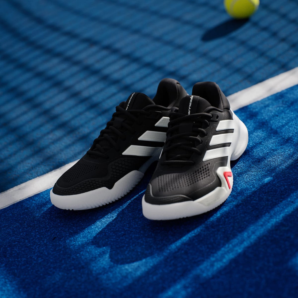 Adidas Men's Barricade 14 Tennis Shoes - Core Black / Zero Metalic / Lucid Red - Image 5