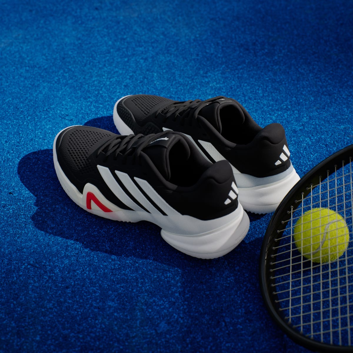 Adidas Men's Barricade 14 Tennis Shoes - Core Black / Zero Metalic / Lucid Red - Image 6
