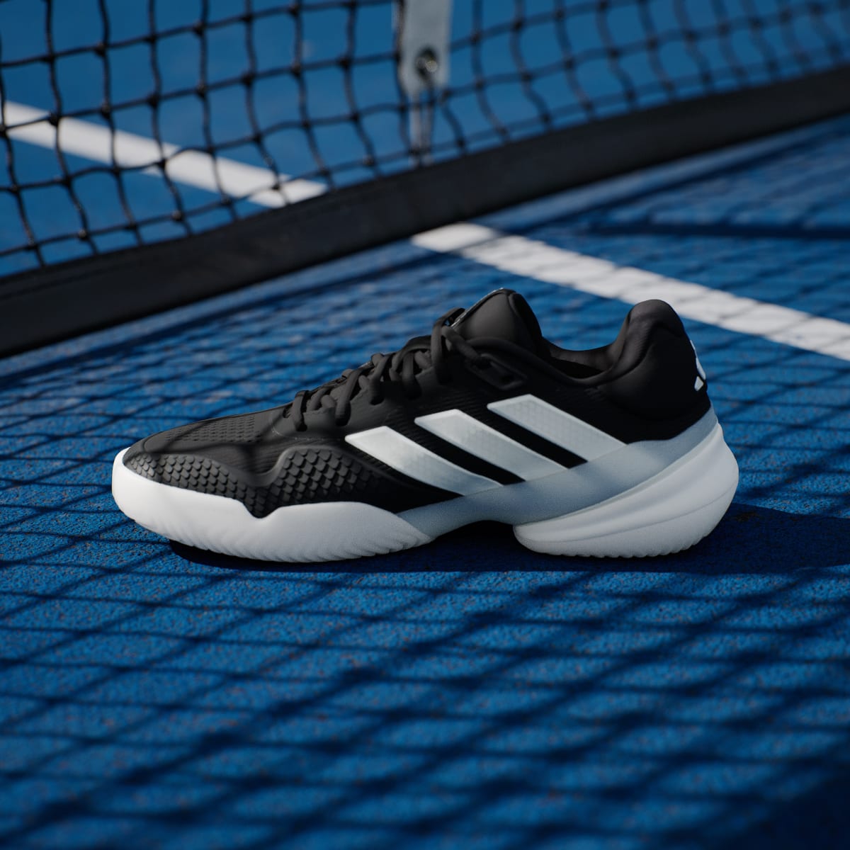Adidas Men's Barricade 14 Tennis Shoes - Core Black / Zero Metalic / Lucid Red - Image 7