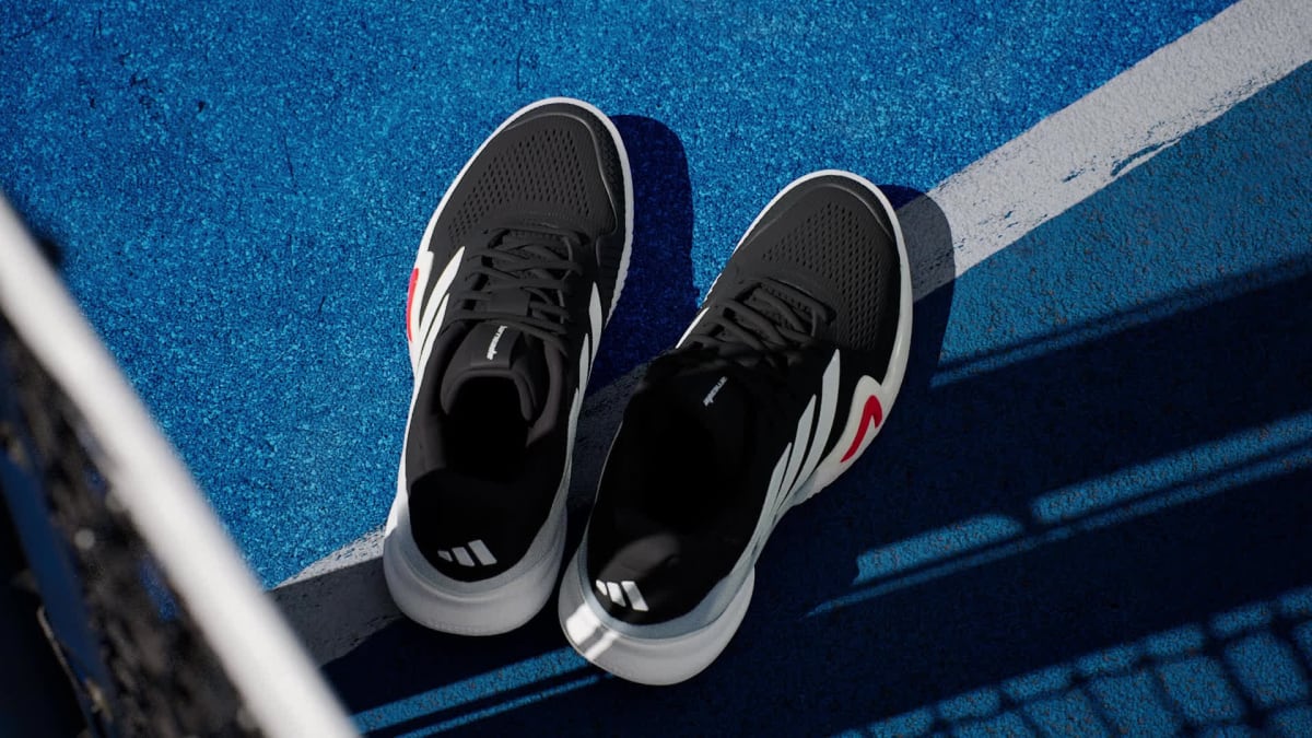 Adidas Men's Barricade 14 Tennis Shoes - Core Black / Zero Metalic / Lucid Red - Image 2