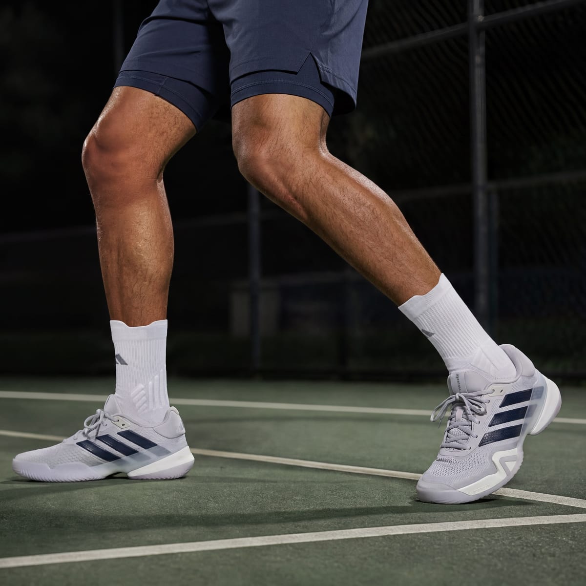 Adidas Men's Barricade 14 Tennis Shoes - Dash Grey / Aurora Ink / Cloud White - Image 6