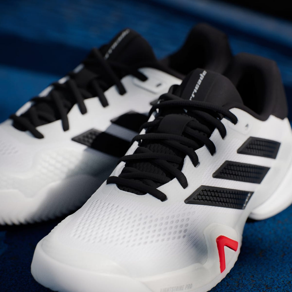Adidas Men's Barricade 14 Tennis Shoes - Cloud White / Core Black / Lucid Red - Image 10