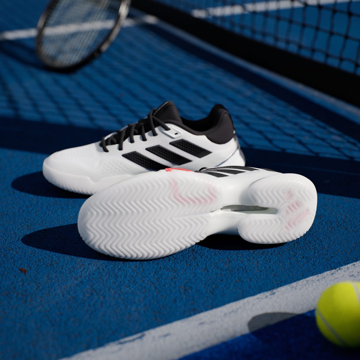 Adidas Men's Barricade 14 Tennis Shoes - Cloud White / Core Black / Lucid Red - Image 4