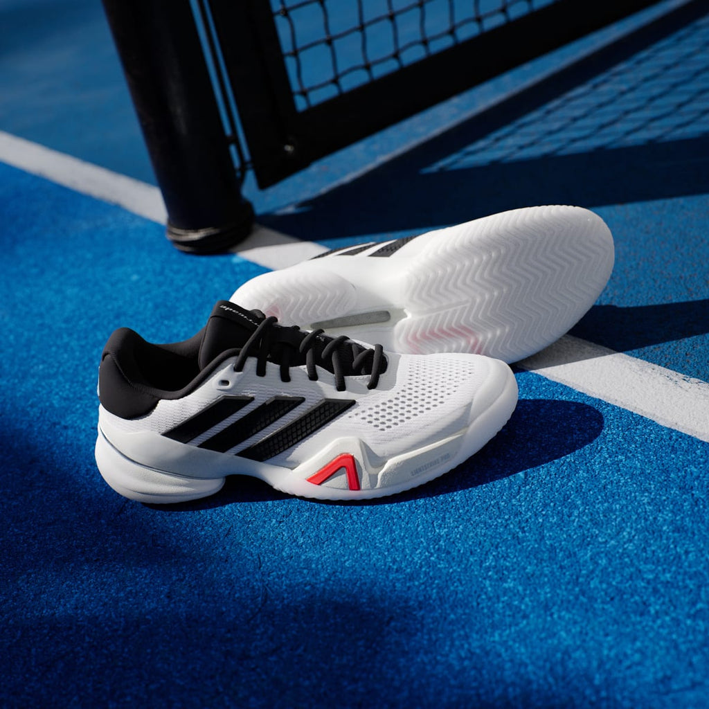 Adidas Men's Barricade 14 Tennis Shoes - Cloud White / Core Black / Lucid Red - Image 8