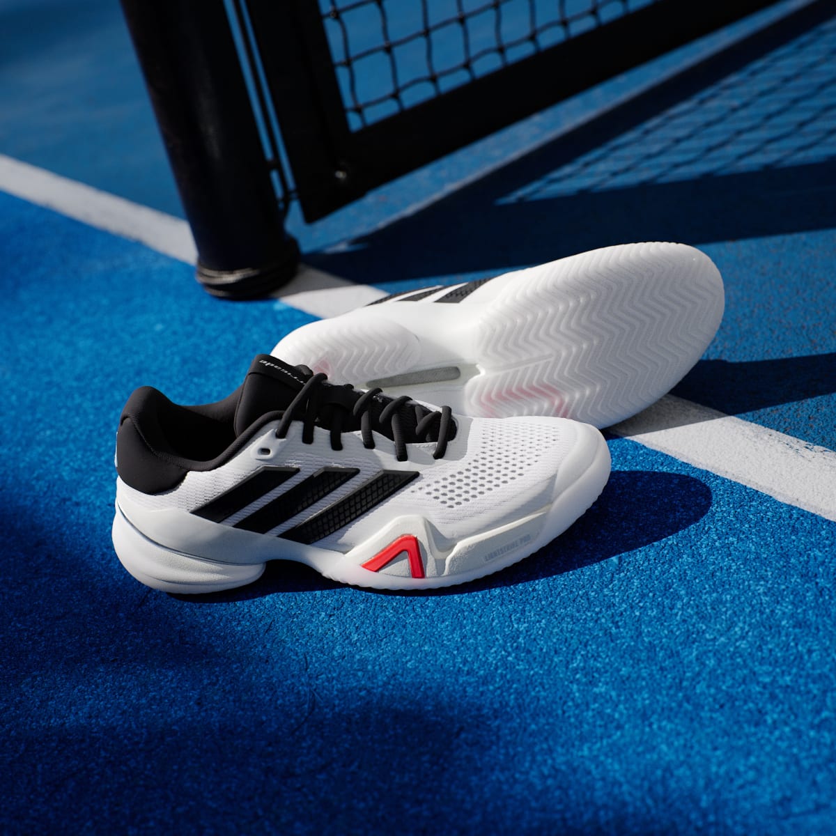 Adidas Men's Barricade 14 Tennis Shoes - Cloud White / Core Black / Lucid Red - Image 8