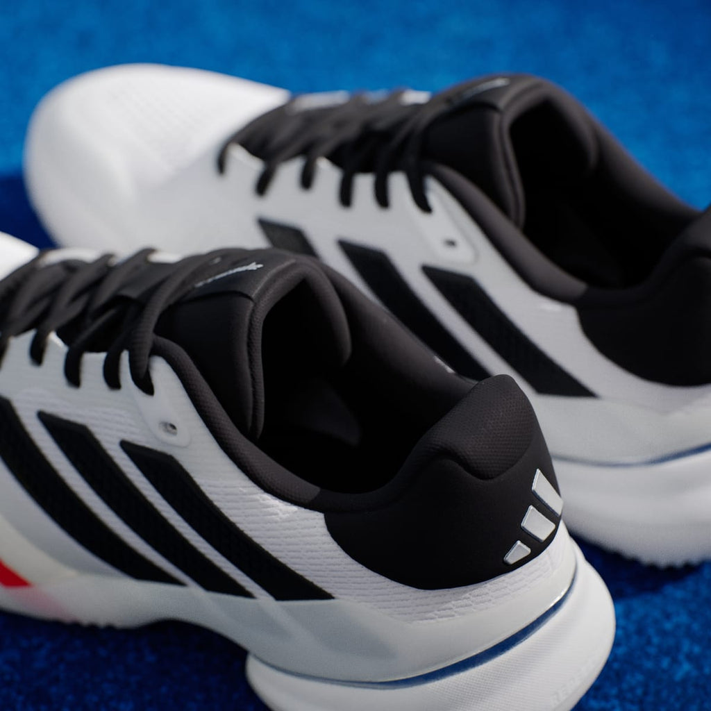 Adidas Men's Barricade 14 Tennis Shoes - Cloud White / Core Black / Lucid Red - Image 9