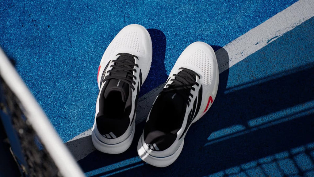 Adidas Men's Barricade 14 Tennis Shoes - Cloud White / Core Black / Lucid Red - Image 2