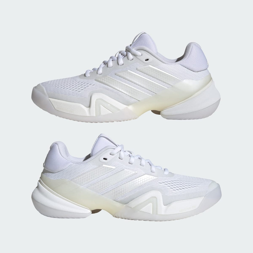 Adidas Women's Barricade 14 Tennis Shoes - Cloud White / Zero Metalic / Cloud White - Image 10